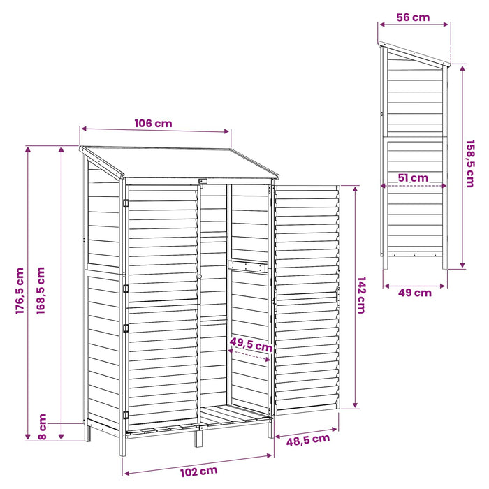 Sălaș de grădină Alb 106 x 56 x 176,5 cm Lemn de Brad Solid WALTI
