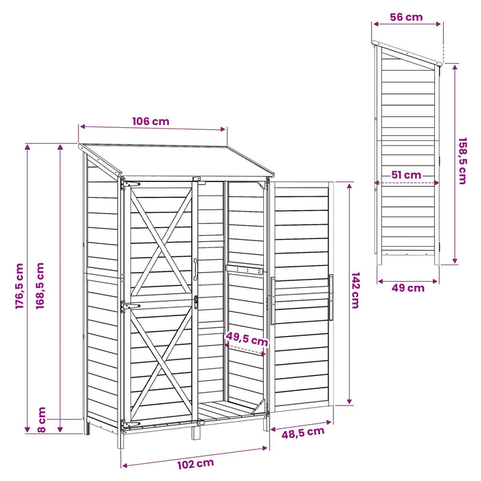 Sălaș de grădină Gri 106 x 56 x 176,5 cm Lemn prelucrat - WALTI WALTI