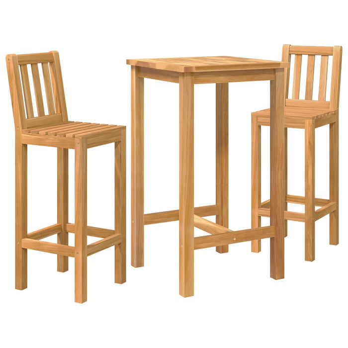 Set de bar pentru exterior 3 pcs Netratat Lemn solid de tec WALTI