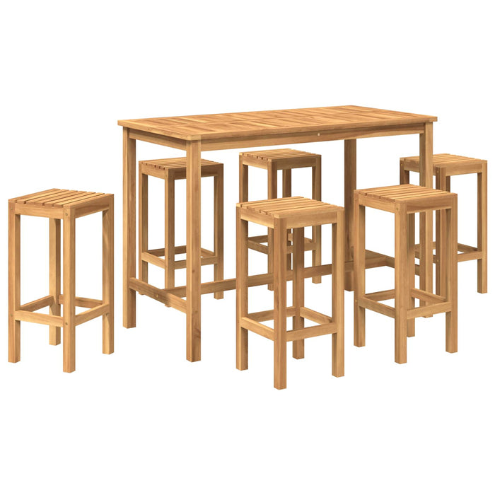 Set de bar pentru exterior 7 pcs Netratat Lemn solid de tec - WALTI WALTI