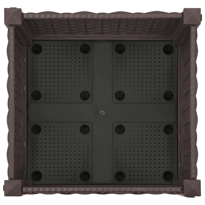 Ghiveci de grădină cu roți Maro 40 x 40 x 29 cm PP WALTI