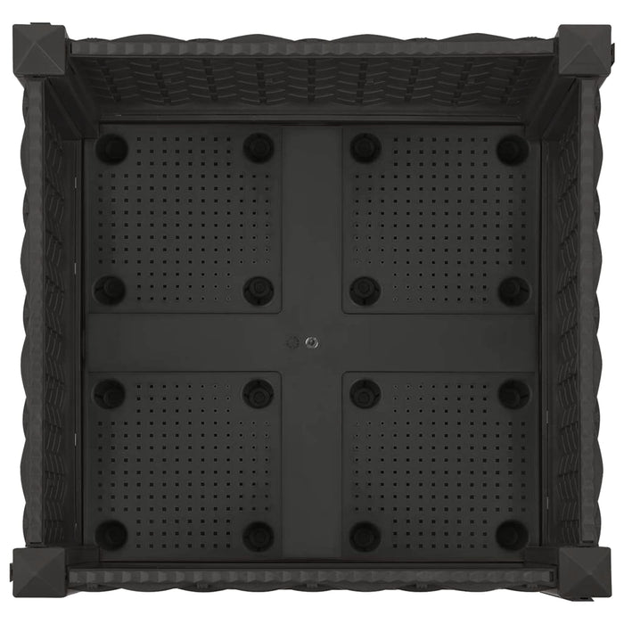 Ghiveci de grădină cu roți Negru 40 x 40 x 29 cm PP WALTI