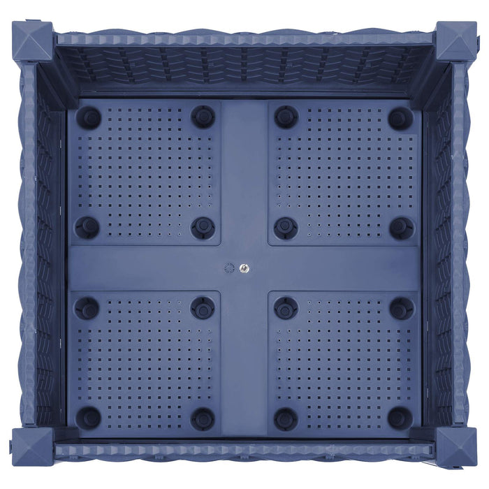 Ghiveci de grădină cu roți Gri Albastru 40 x 40 x 33 cm PP WALTI