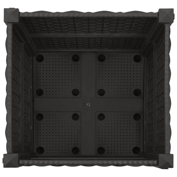 Ghiveci de grădină cu roți Negru 40 x 40 x 44 cm PP - WALTI WALTI