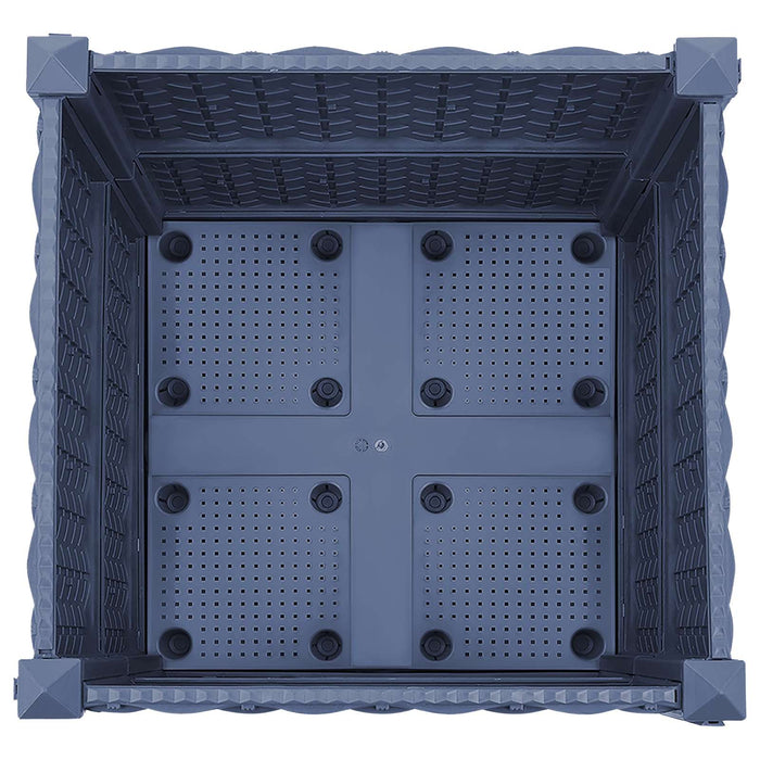 Ghiveci de grădină cu roți Gri Albastru 40 x 40 x 48 cm PP WALTI