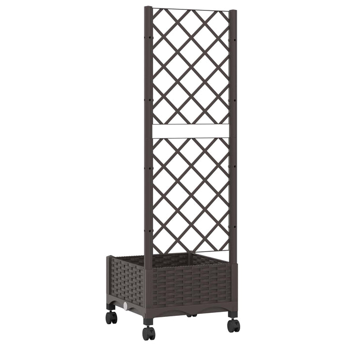 Vază de gradină cu spalier și roți Maro 40 x 40 x 131,5 cm PP WALTI