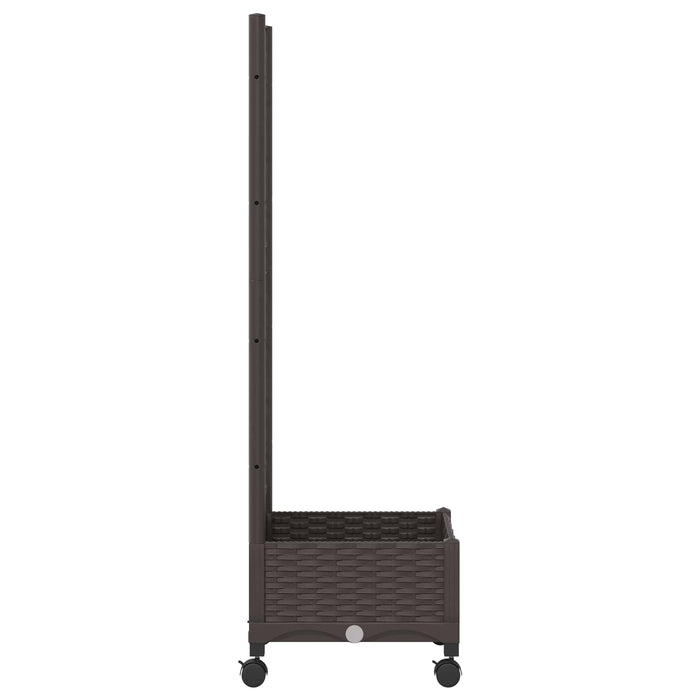 Vază de gradină cu spalier și roți Maro 40 x 40 x 131,5 cm PP WALTI