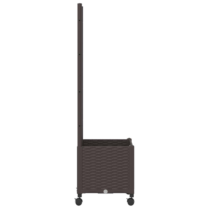 Vază de gradină cu spalier și roți Maro 40 x 40 x 146 cm PP WALTI
