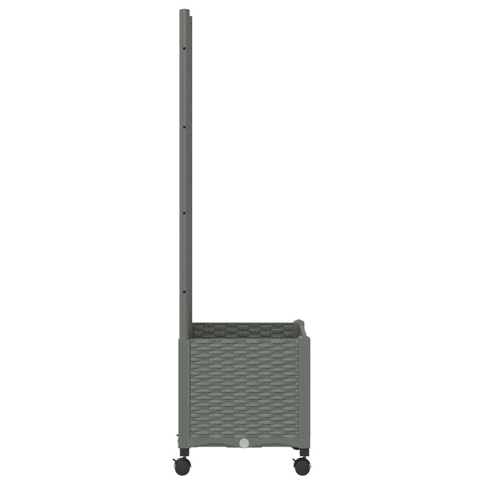 Vază de gradină cu spalier și roți Gri deschis 40 x 40 x 146 cm WALTI