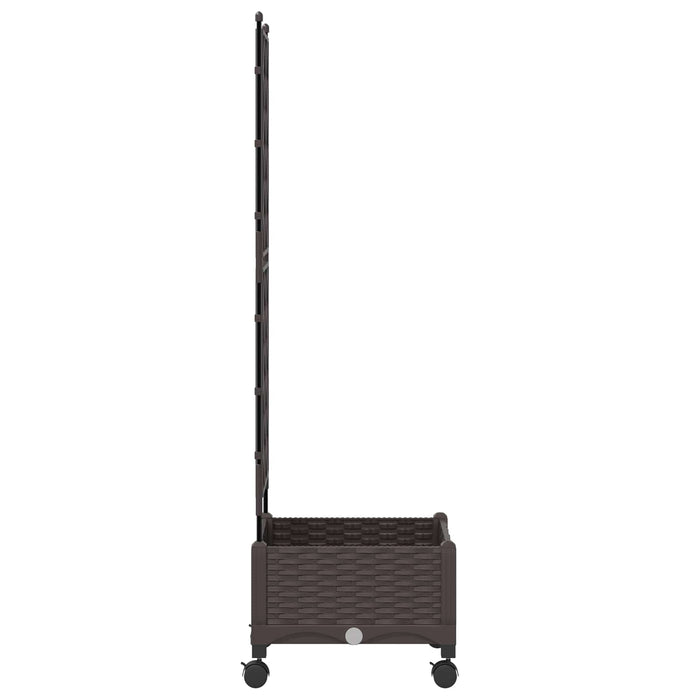 Vază de gradină cu spalier și roți Maro 40 x 40 x 131,5 cm PP WALTI