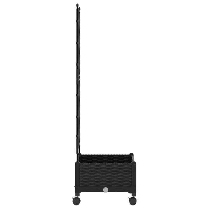 Vază de gradină cu spalier și roți Negru 40 x 40 x 131,5 cm PP - WALTI WALTI