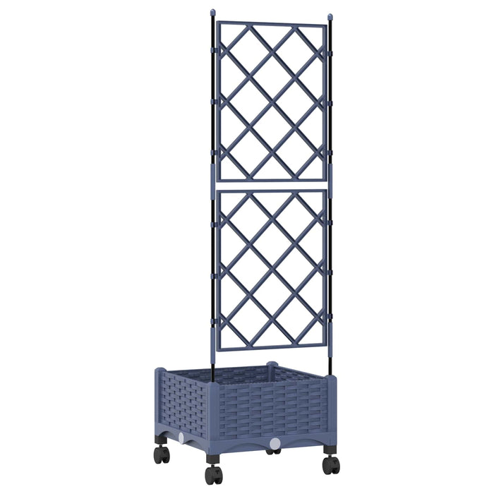 Vază de gradină cu spalier și roți Gri 40 x 40 x 131,5 cm PP - WALTI WALTI