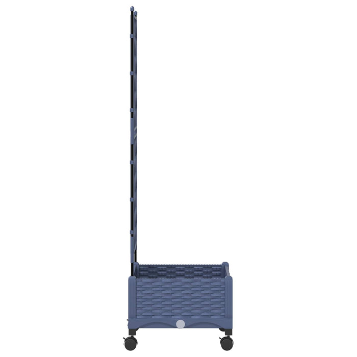 Vază de gradină cu spalier și roți Gri 40 x 40 x 131,5 cm PP - WALTI WALTI