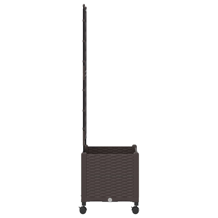 Vază de gradină cu spalier și roți Maro 40 x 40 x 149 cm PP WALTI