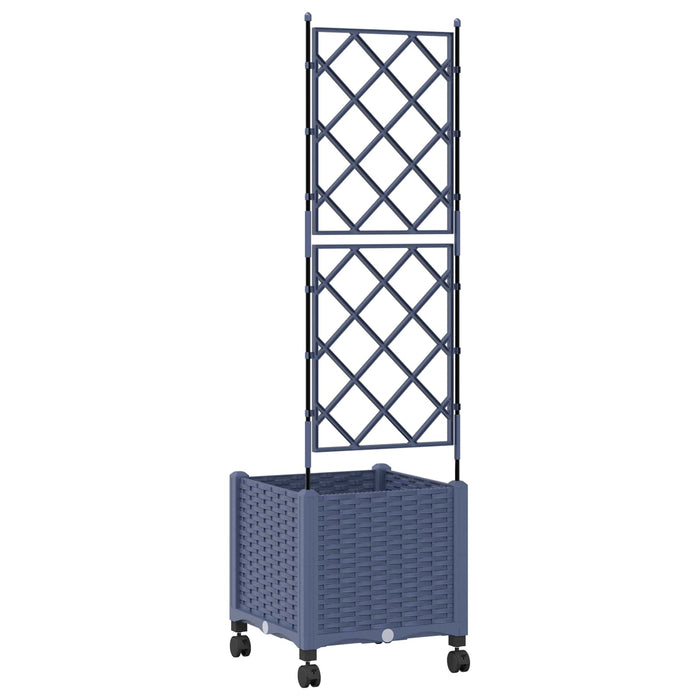 Vază de gradină cu spalier și roți Gri 40 x 40 x 149 cm PP - WALTI WALTI