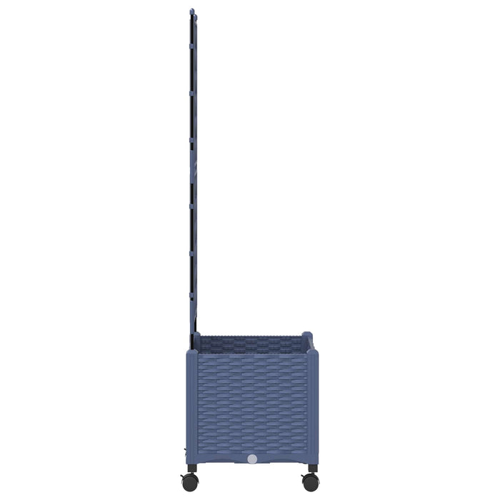 Vază de gradină cu spalier și roți Gri 40 x 40 x 149 cm PP - WALTI WALTI