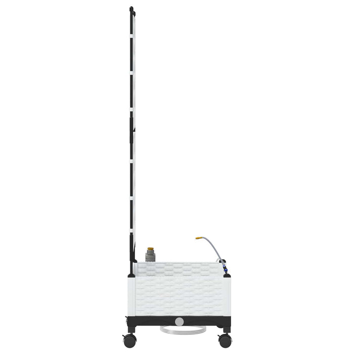 Ghiveci de grădină cu irigație și roți Alb 40 x 40 x 132 cm PP - WALTI WALTI