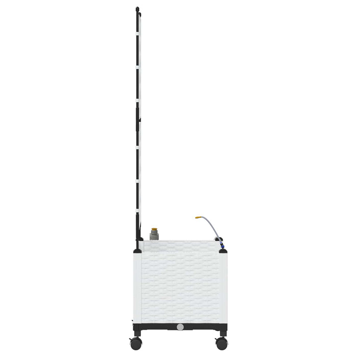 Ghiveci de grădină cu irigație și roți Alb 40 x 40 x 148 cm PP - WALTI WALTI