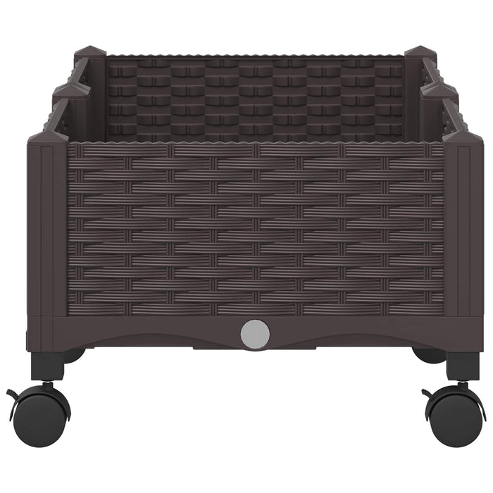 Ghiveci de grădină cu roți Maro 80 x 40 x 29 cm PP WALTI