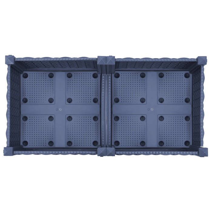 Ghiveci de grădină cu roți Gri Albastru 80 x 40 x 33 cm PP WALTI