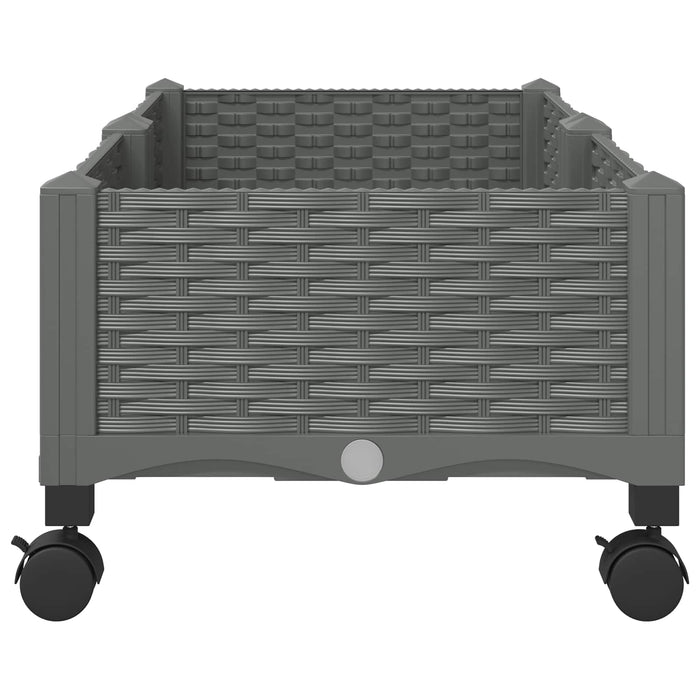 Ghiveci de grădină cu roți Gri deschis 80 x 40 x 33 cm PP WALTI