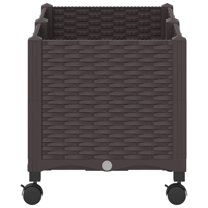 Ghiveci de grădină cu roți Maro 80 x 40 x 44 cm PP WALTI