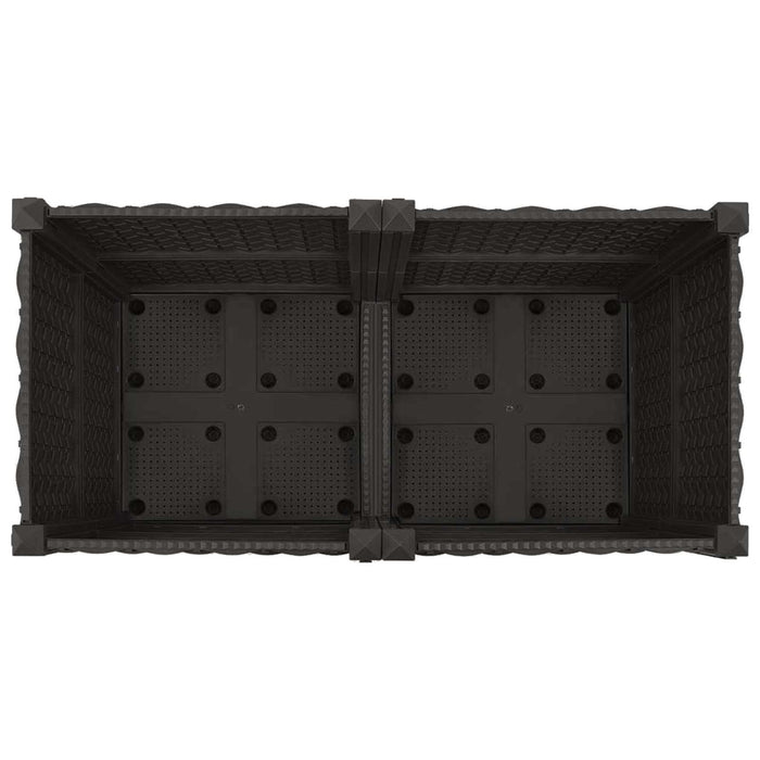 Ghiveci de grădină cu roți Negru 80 x 40 x 44 cm PP WALTI