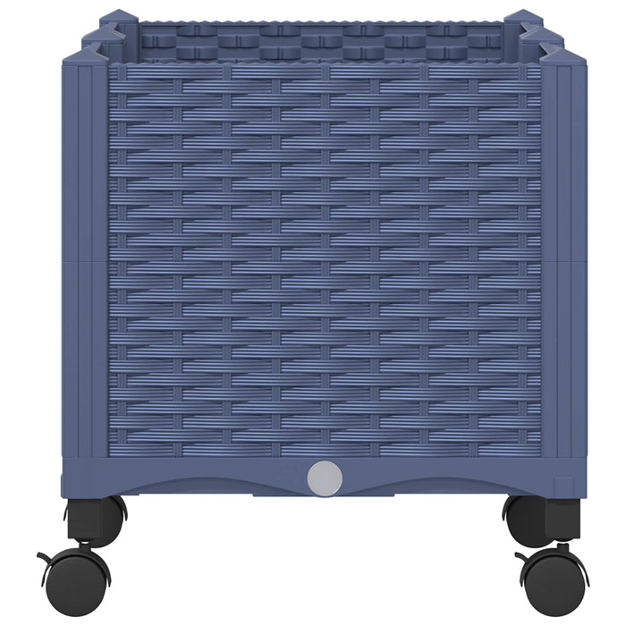 Ghiveci de grădină cu roți Gri Albastru 80 x 40 x 48 cm PP WALTI