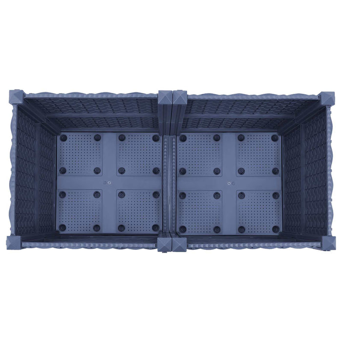 Ghiveci de grădină cu roți Gri Albastru 80 x 40 x 48 cm PP WALTI