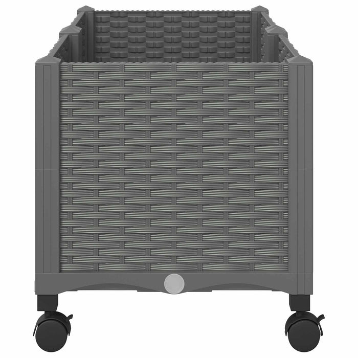 Ghiveci de grădină cu roți Gri deschis 80 x 40 x 48 cm PP WALTI