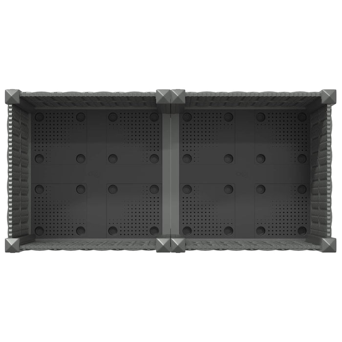Ghiveci de grădină cu roți Gri deschis 80 x 40 x 48 cm PP WALTI