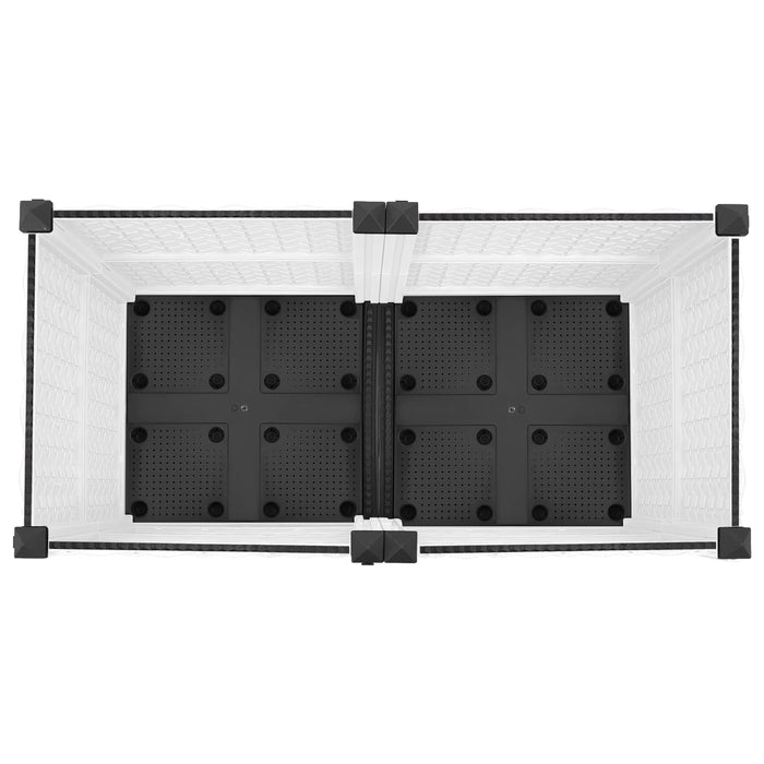 Ghiveci de grădină cu roți Alb 80 x 40 x 48 cm PP WALTI