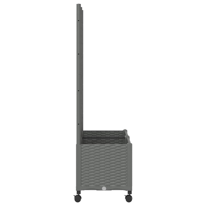 Vază de gradină cu spalier și roți Gri deschis 80 x 40 x 146 cm WALTI