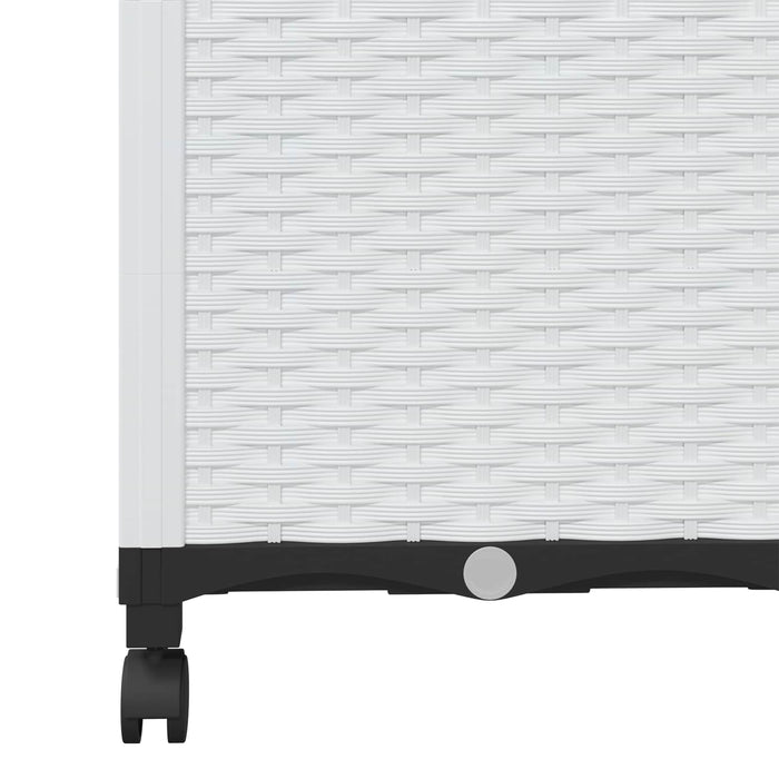 Vază de gradină cu spalier și roți Alb 80 x 40 x 146 cm PP WALTI