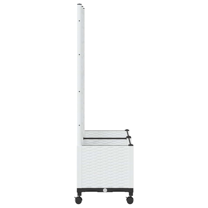Vază de gradină cu spalier și roți Alb 80 x 40 x 146 cm PP WALTI