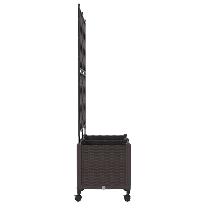 Vază de gradină cu spalier și roți 2 buc. Maro 80 x 40 x 149 cm - WALTI WALTI