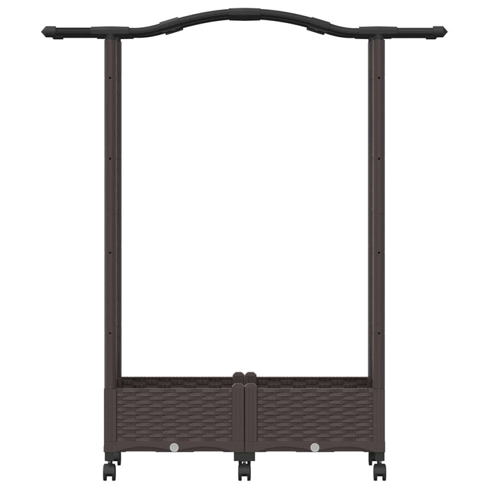 Pat Ridicat cu Trellis și Acoperiș Maro 124 x 40 x 129 cm PP - WALTI WALTI