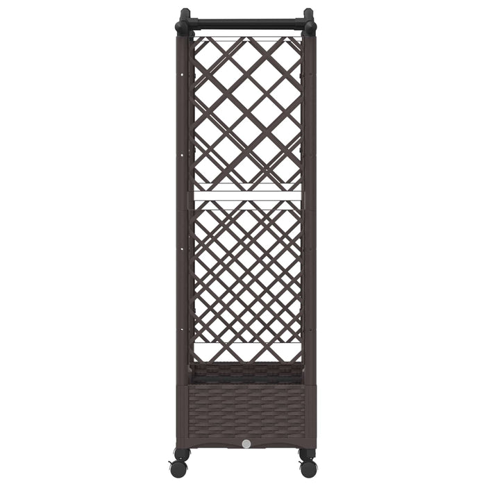 Pat Ridicat cu Trellis și Acoperiș Maro 124 x 40 x 129 cm PP - WALTI WALTI