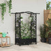Pat Ridicat cu Trellis și Acoperiș Negru 124 x 40 x 129 cm PP - WALTI WALTI