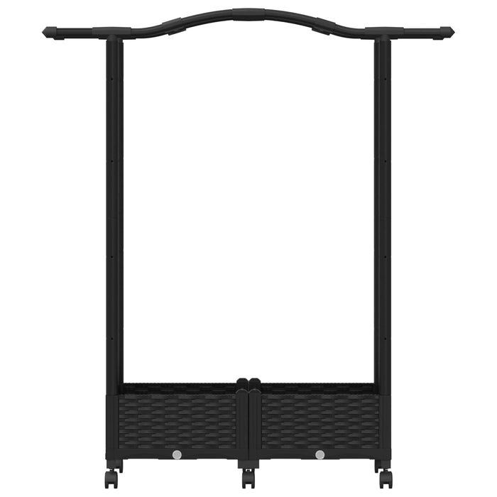 Pat Ridicat cu Trellis și Acoperiș Negru 124 x 40 x 129 cm PP - WALTI WALTI