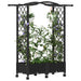 Pat Ridicat cu Trellis și Acoperiș Negru 124 x 40 x 129 cm PP - WALTI WALTI