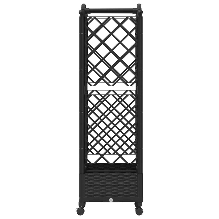 Pat Ridicat cu Trellis și Acoperiș Negru 124 x 40 x 129 cm PP - WALTI WALTI