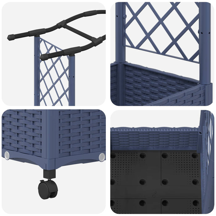 Pat Ridicat cu Trellis și Acoperiș Gri 124 x 40 x 129 cm PP - WALTI WALTI