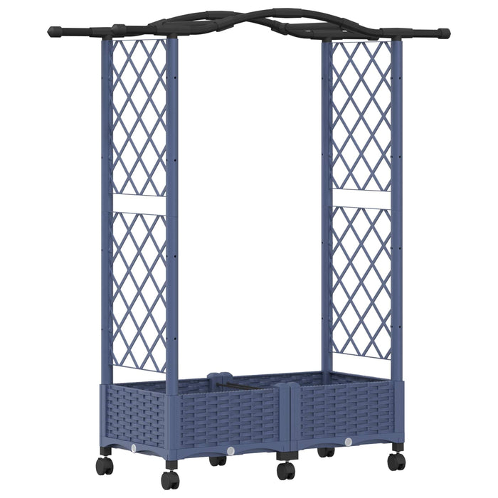 Pat Ridicat cu Trellis și Acoperiș Gri 124 x 40 x 129 cm PP - WALTI WALTI