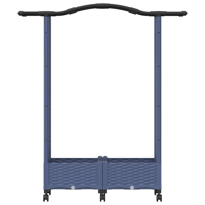Pat Ridicat cu Trellis și Acoperiș Gri 124 x 40 x 129 cm PP - WALTI WALTI