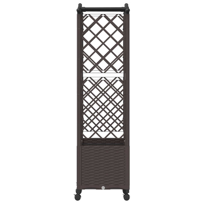 Pat Ridicat cu Trellis și Acoperiș Maro 125 x 40 x 144 cm PP WALTI