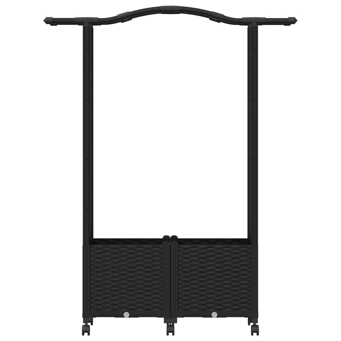 Pat Ridicat cu Trellis și Acoperiș Negru 125 x 40 x 144 cm PP - WALTI WALTI