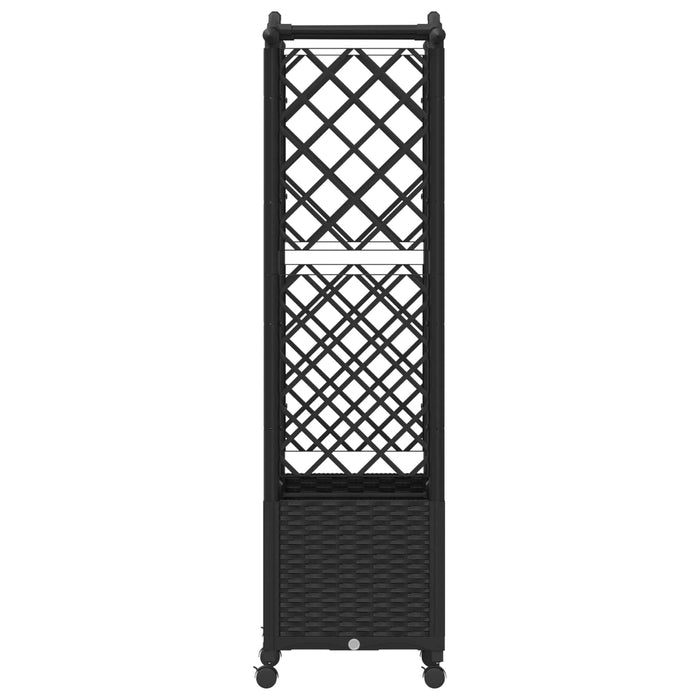 Pat Ridicat cu Trellis și Acoperiș Negru 125 x 40 x 144 cm PP - WALTI WALTI
