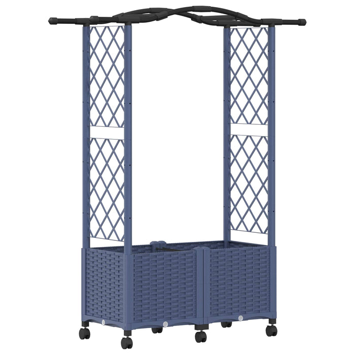 Pat Ridicat cu Trellis și Acoperiș Gri 125 x 40 x 144 cm PP - WALTI WALTI