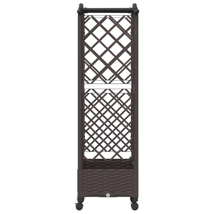 Pat Ridicat cu Trellis și Acoperiș Maro 124 x 40 x 129 cm PP WALTI